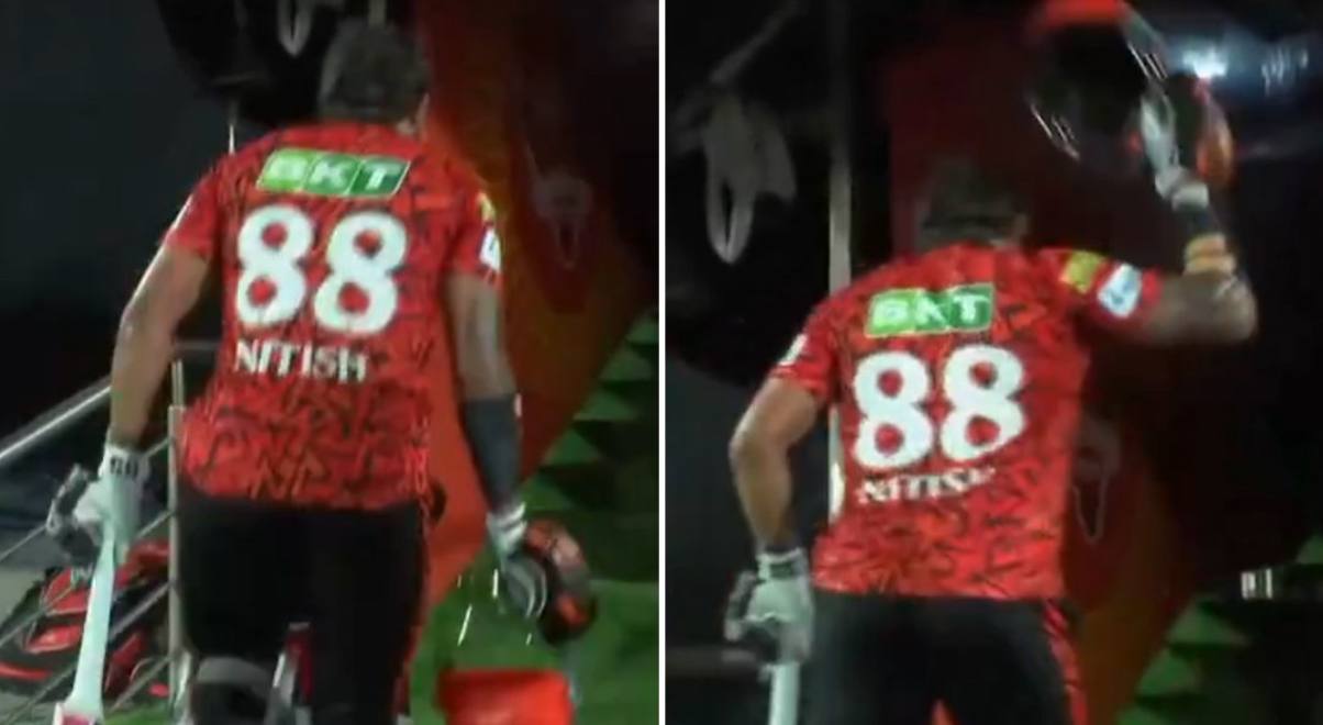 IPL 2025, SRH vs LSG: Nitish Kumar Reddy throws his helmet in frustration after dismissal