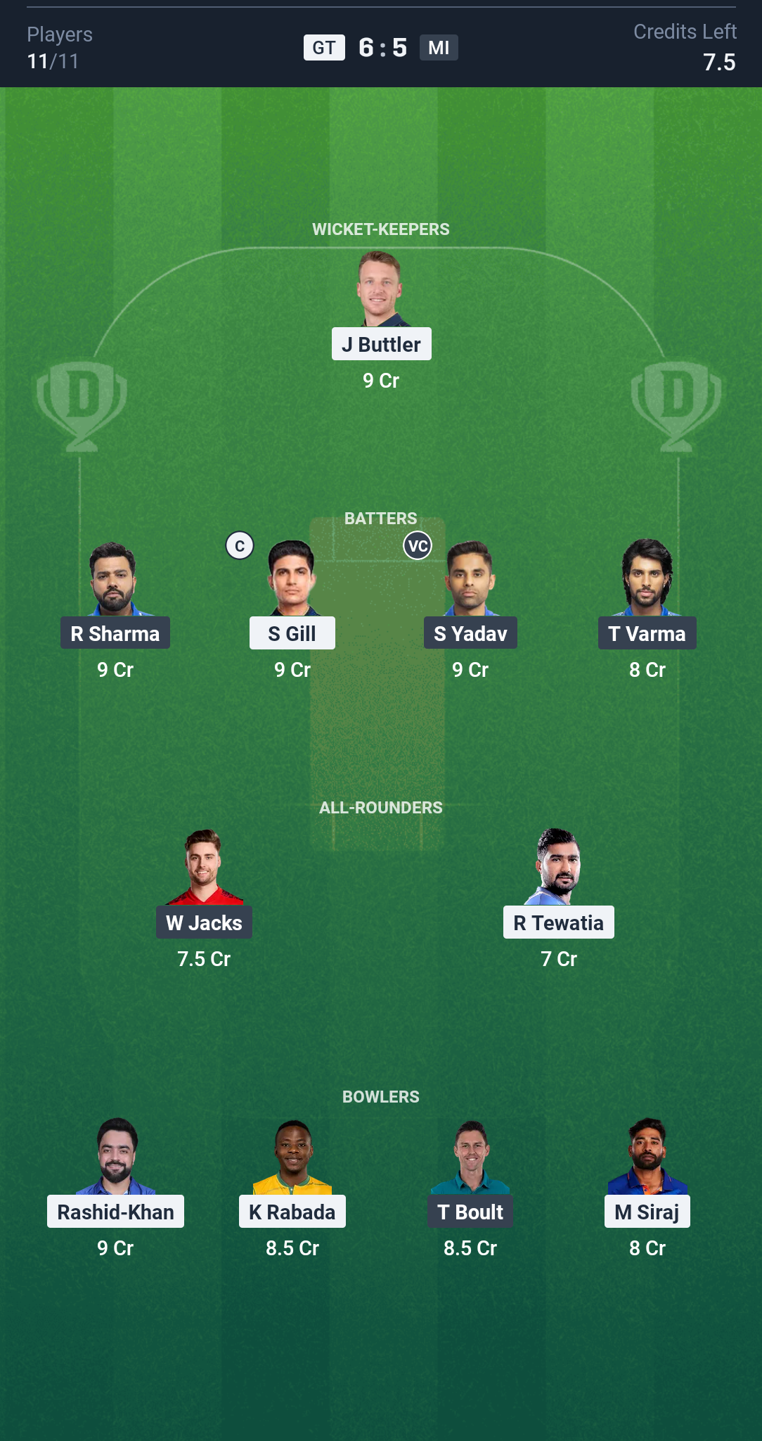 Gujarat vs Mumbai: Dream11