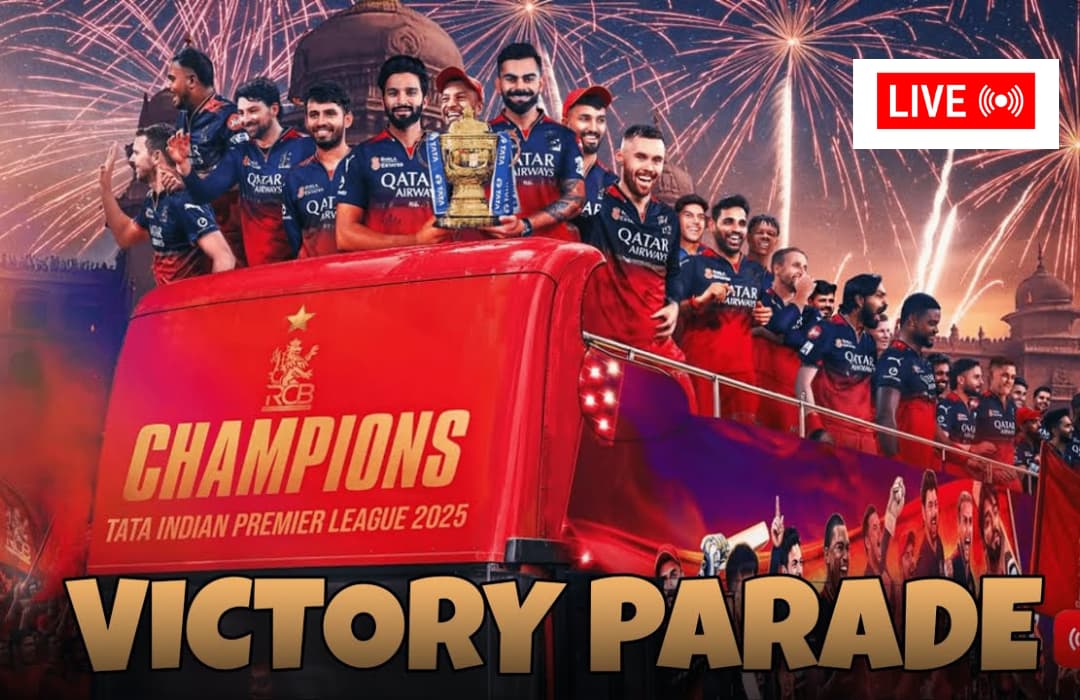 RCB Victory Parade Live: IPL 2025 Win Celebration Interrupted by Stampede